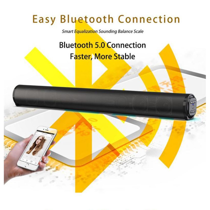 Loa Thanh Soundbar Bluetooth 5.0 Để Bàn BS-10 Dùng Cho Tivi - Máy Vi Tính PC - Laptop Loa Công Suất Lớn Siêu Trầm
