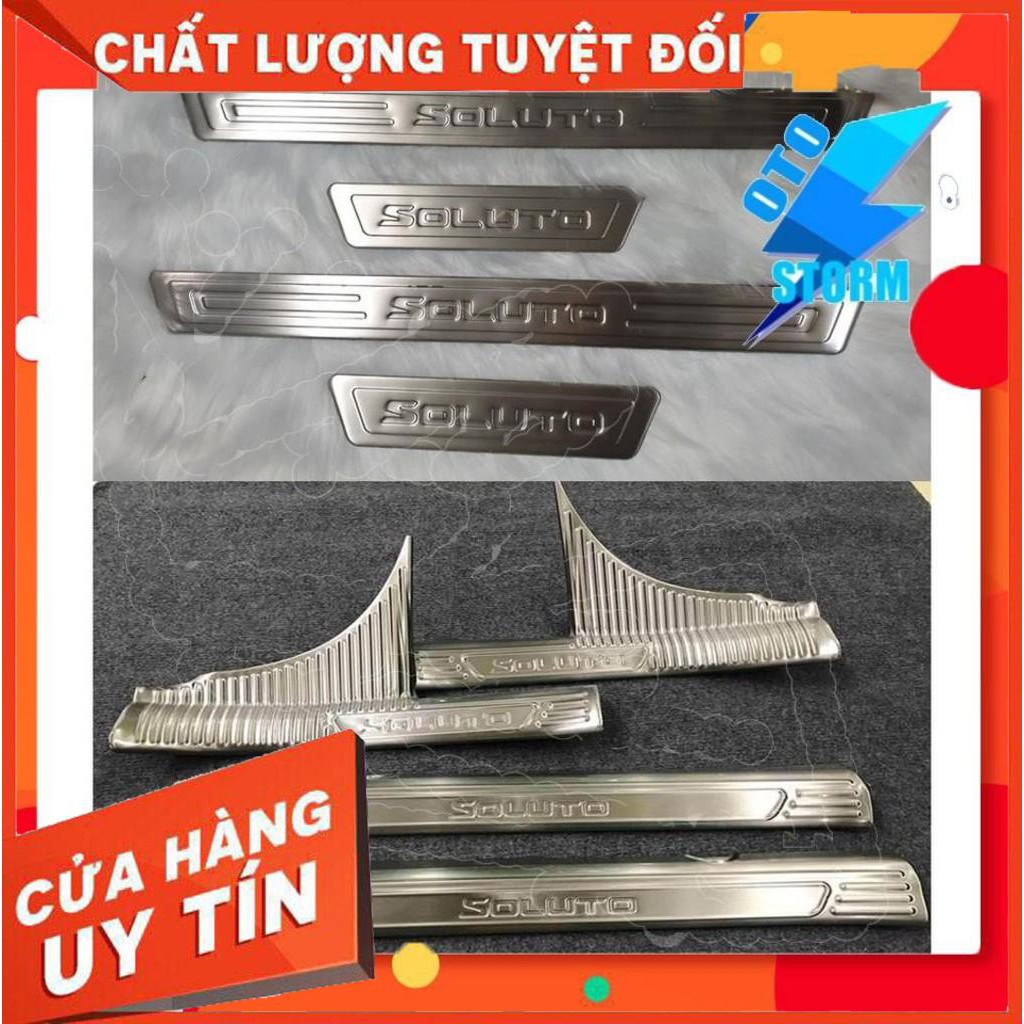 Ốp bậc cửa trong, ngoài Kia Soluto 2019 - mẫu inox