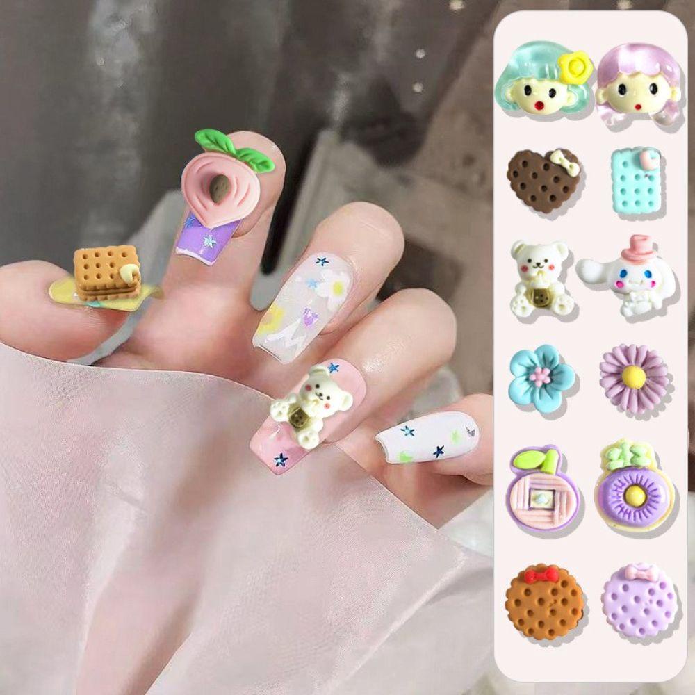 Phụ Kiện Trang Trí Móng Tay 3D DIY Hình Que Kem Dễ Thương