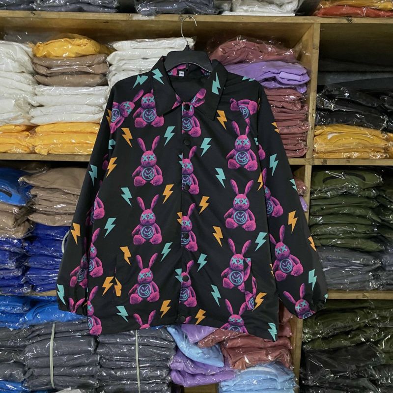 Áo khoác dù jacket THỎ form rộng unisex (Ảnh thật)