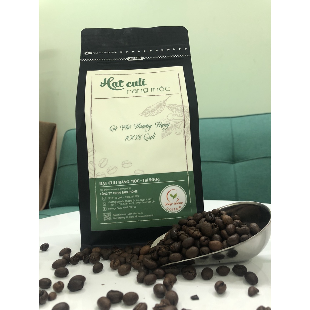 Cà phê rang mộc - Hạt Cà phê Culi Robusta nguyên chất, hương vị mạnh mẽ thơm nồng, đắng đậm