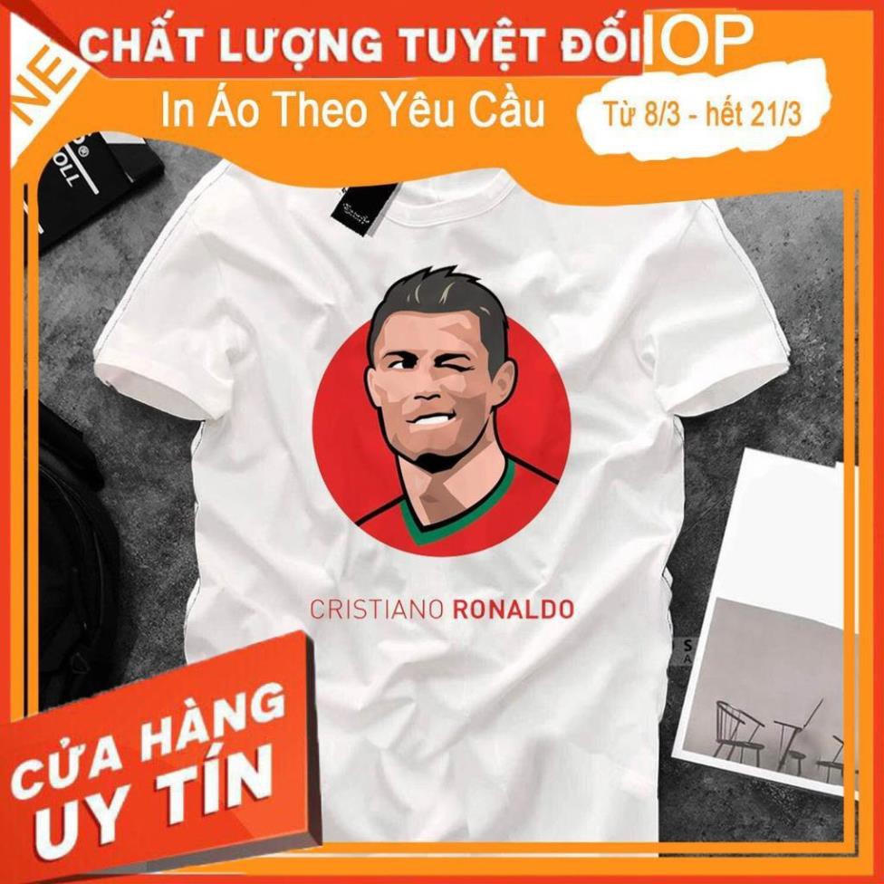 [50K FREESHIP]Áo Thun Bóng Đá In Cầu Thủ - Áo In Hình CR7 - Áo thun Hàn Quốc Unisex - Áo thun tay lỡ 178083