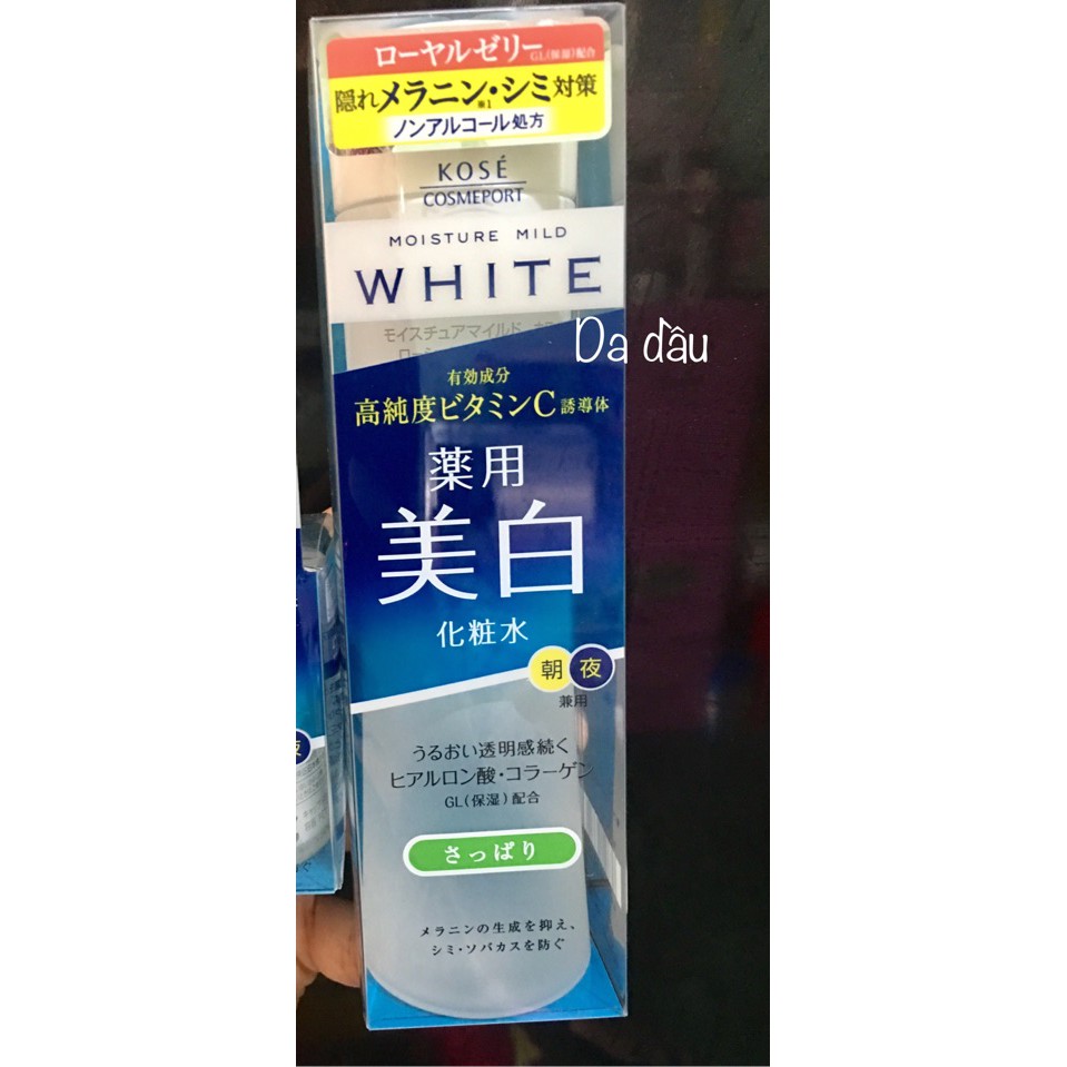 Nước hoa hồng trắng da kose mild White nhật bản 180ml