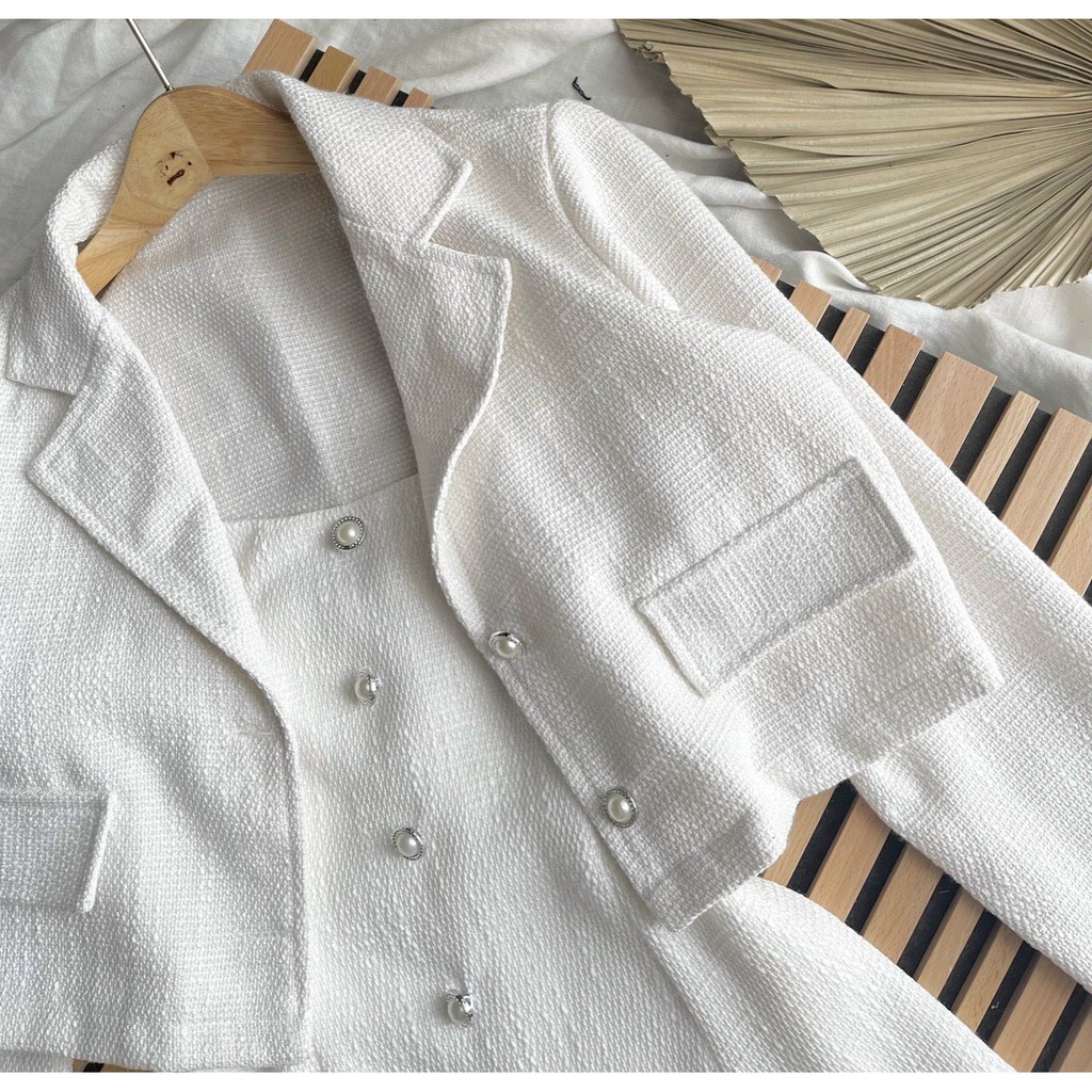 Set đầm áo khoác, đầm nữ 2 dây kèm áo khoác croptop đính nút phong cách trẻ trung hiện đại hàng cao cấp Tây Thi Shop | BigBuy360 - bigbuy360.vn