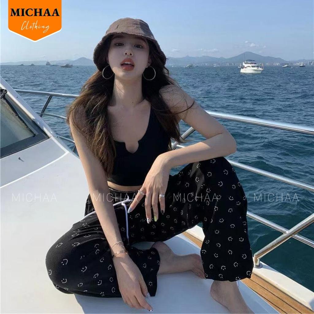 Áo Croptop Ba Lỗ XẺ CỔ CHỮ V Nữ Thun Gân Kiểu Ôm Body Sexy Ulzzang - MICHAA