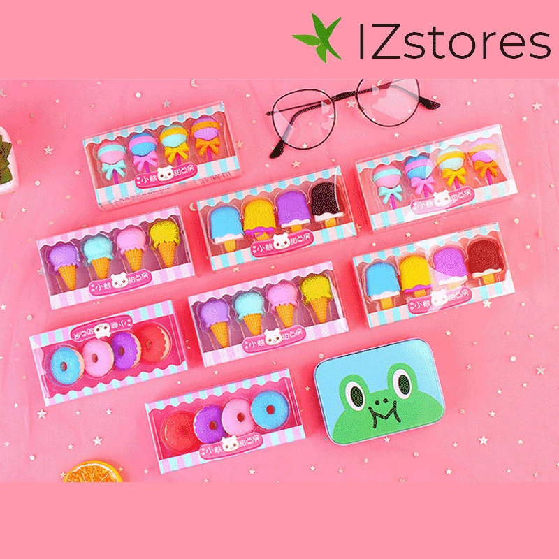 Set gôm tẩy hình kem, kẹo