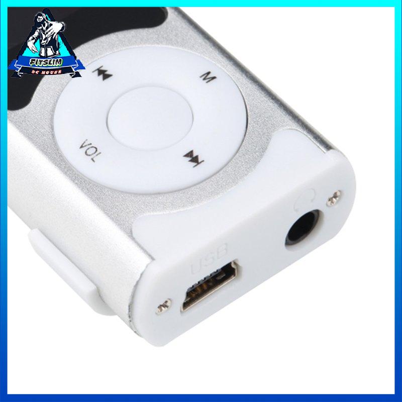 [Fitslim] Mini USB Clip MP3 Media Player LCD Screen Support 16GB TF LED Light
