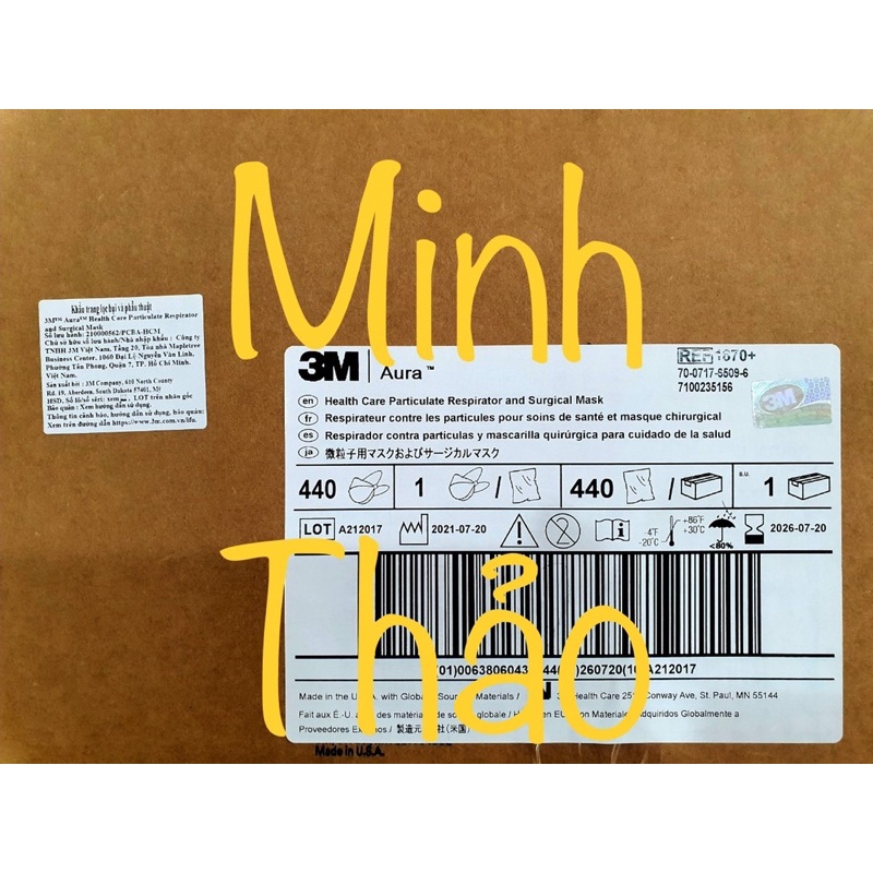 Khẩu trang 3M n95 1870+