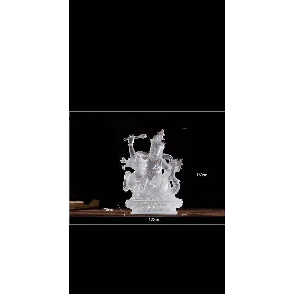 Tượng lưu ly bạch thần tài - cao 16 cm