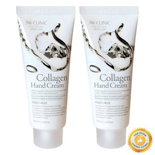 Combo 2 Kem Dưỡng Da Tay Tinh Chất Collagen 3W Clinic Hand Cream (100ml/Chai)