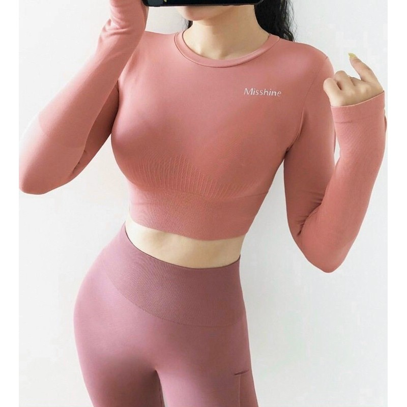 Áo croptop dài tay Mishine dệt kim cao cấp
