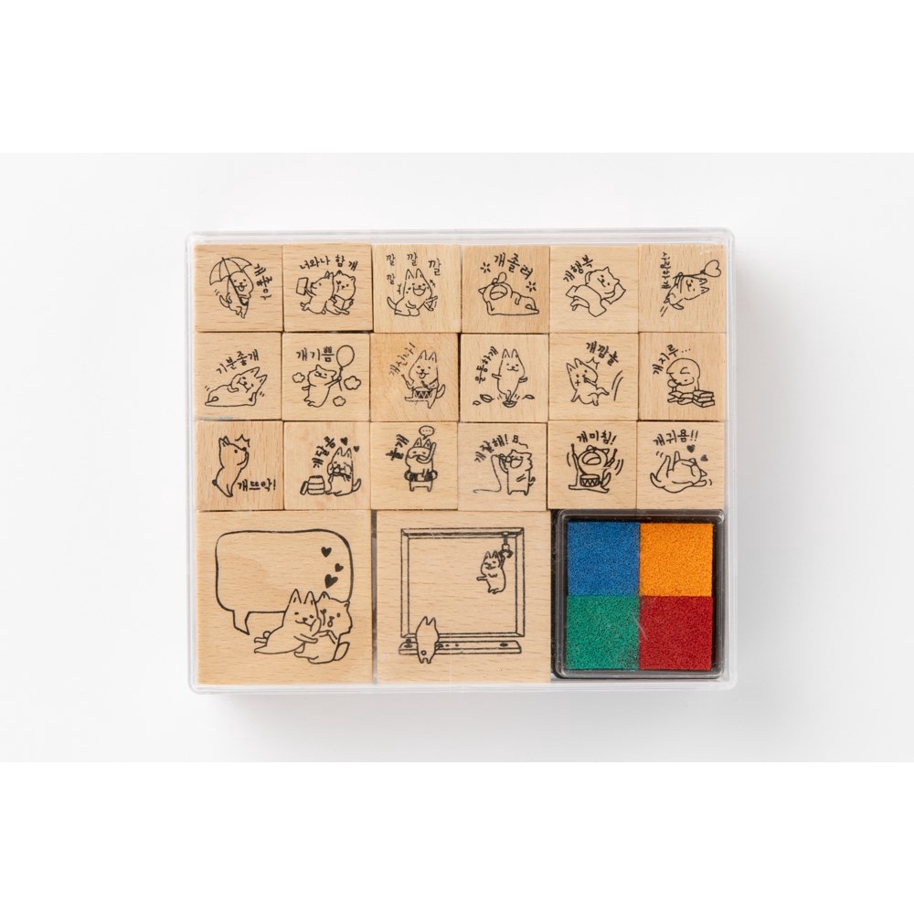 Bộ Tem In ARTBOX Hàn Quốc Hình Cún Shiba 20 Kiểu