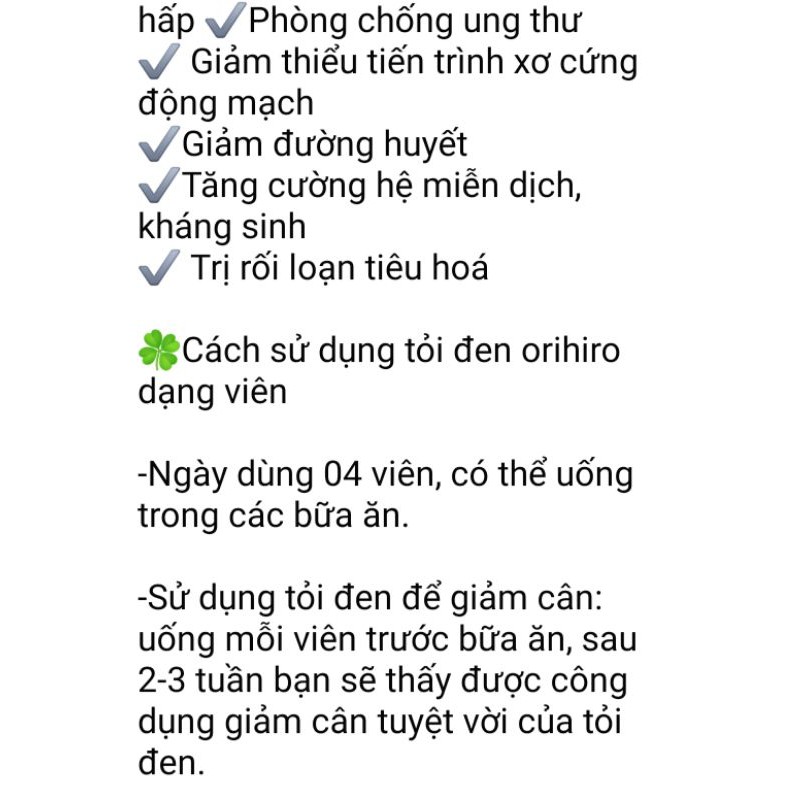 Tỏi đen Orihiro 180v Nhật Bản