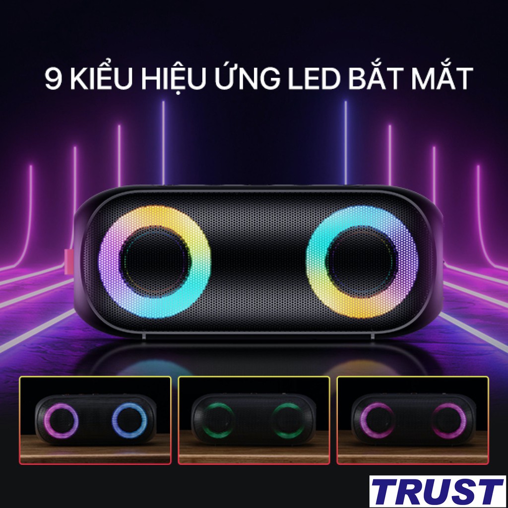 Loa Bluetooth ACOME A20 Công Suất 20W Hiệu Ứng LED RGB Chống Nước IPX7 30H Sử Dụng Liên Tục - Hàng Chính Hãng