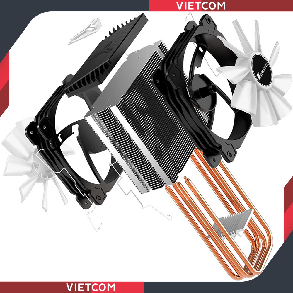 Tản Nhiệt Khí, Tản Nhiệt CPU Jonsbo CR1000 Plus - 2 Fan 4 Ống Đồng - Tặng kèm keo tản nhiệt