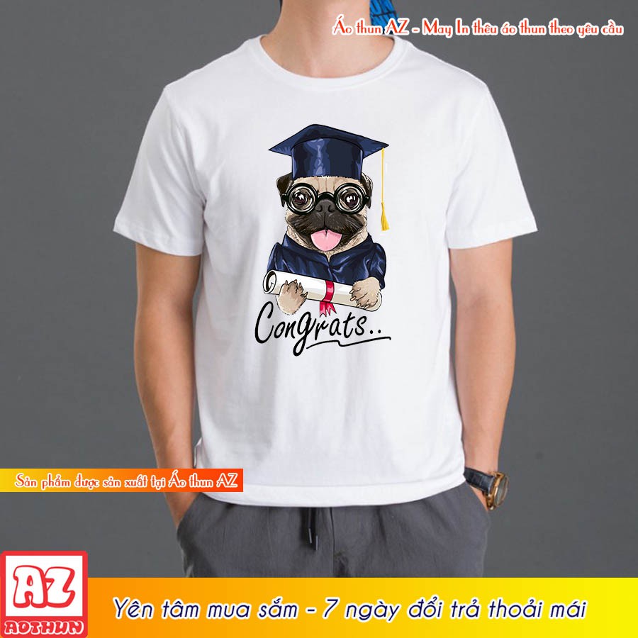 Áo thun Teen Nam Nữ in hình Chó Pug Dog - Form rộng BIGSIZE AZ M1687