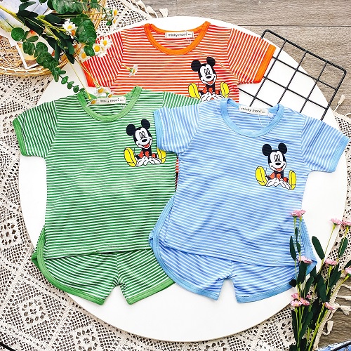 [BÉ 8-30KG] Bộ cộc minkymom bé trai bé gái in mickey vải thun lạnh shop unibaby CSMC