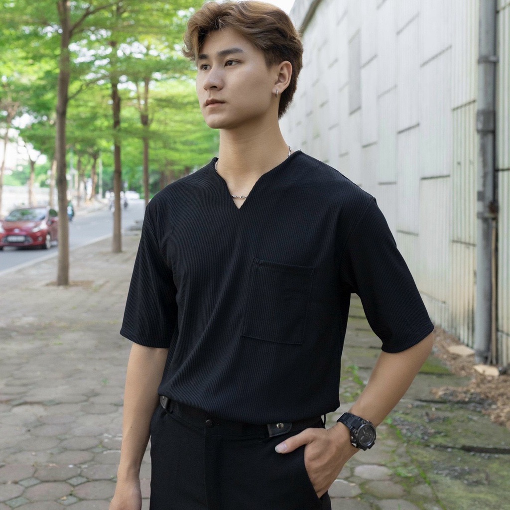 Áo thun phối sọc xiêu đẹp