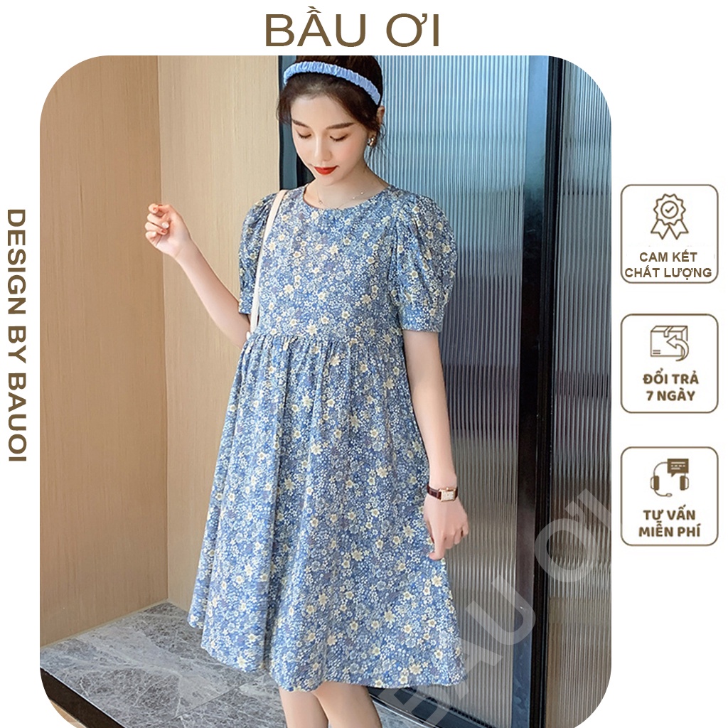 [BAUOI V03] VÁY BẦU CÔNG SỞ HÀNG THIẾT KẾ SANG CHẢNH - ĐẦM BẦU BABYDOLL KIỂU DÁNG HÀN QUỐC