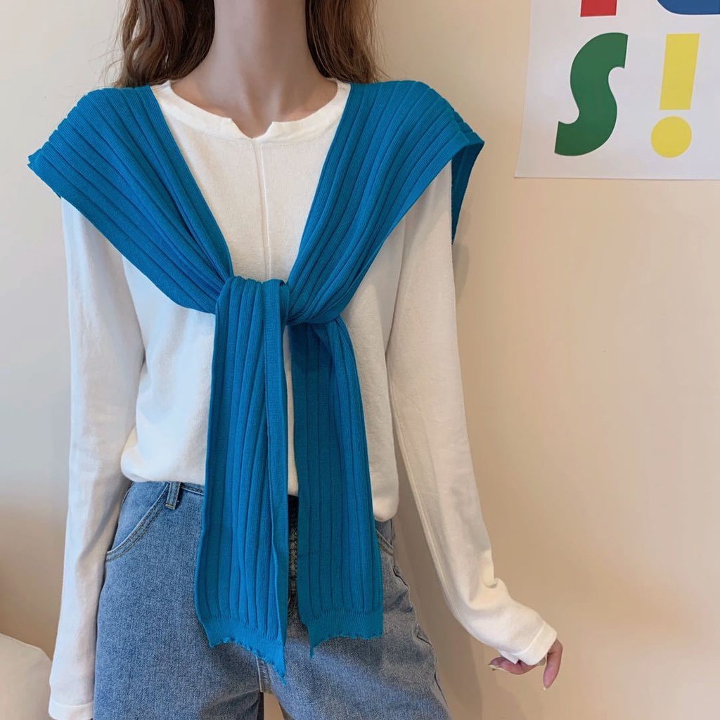 Khăn choàng vai GAVINBROWN nhỏ nhắn đăn len kiểu thắt phong cách phương Tây thu đông 2022
