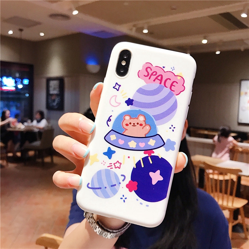 Realme XT X2 X Realme C1 Oppo A8 K3 K5 Reno 2 F5 Youth F9 F11 F1 Plus spaceman Space Bear Soft Case