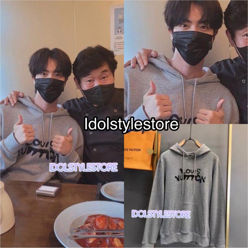 Áo nỉ mũ LV như Jin và RM BTS