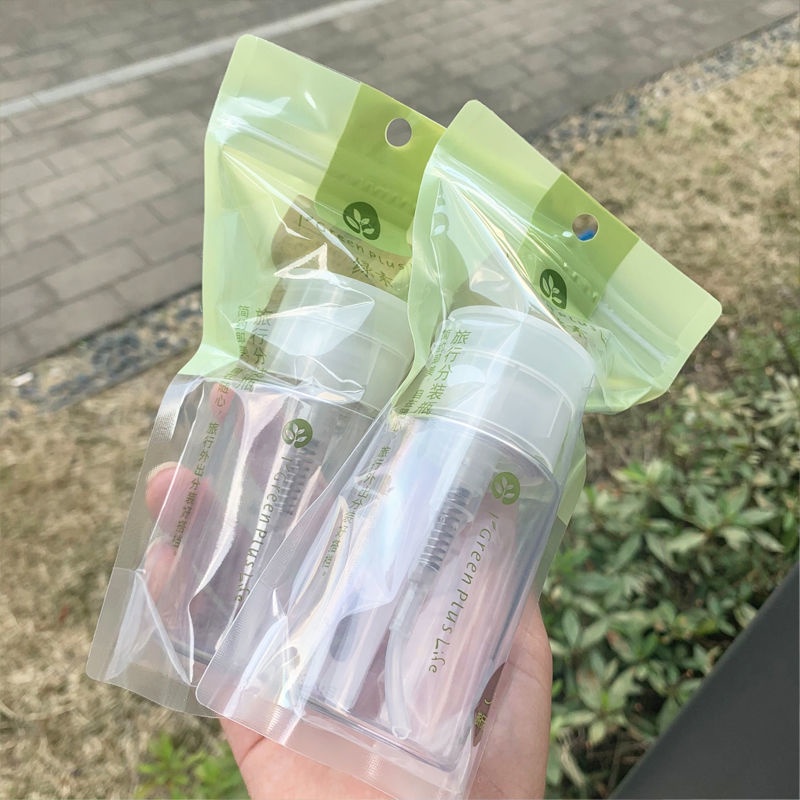 Chai rỗng nắp gập có thể nhấn và lấy lười biếng 100ml có thể chứa nước tẩy trang, nước trang điểm trong suốt và có thể ấn bằng một tay