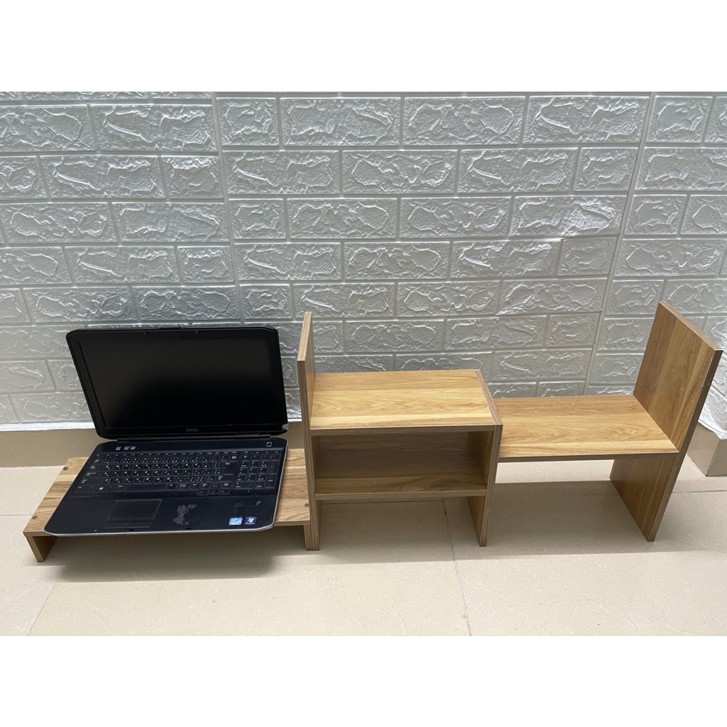 Kệ màn hình máy tính kèm kệ sách mẫu 03 trang trí bàn làm việc bàn học tiện dụng