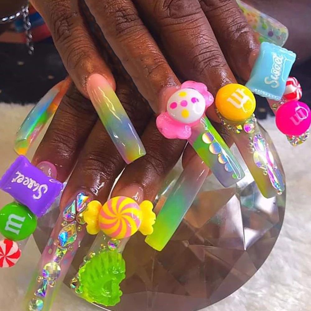 [Hàng mới về] 30 Phụ kiện trang trí móng tay 3d bằng nhựa acrylic độc đáo nhiều màu