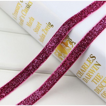 5 /50yards 3/8&quot;(10mm) Cuộn Dây Ruy Băng Nhung Kim Tuyến Thắt Nơ Gói Quà Giáng Sinh