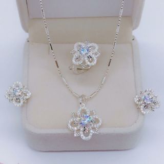 Bộ trang sức bạc ý nữ đẹp lấp lánh