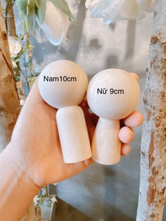 Set 2 Búp bê gỗ 9-10cm sỉ-lẻ