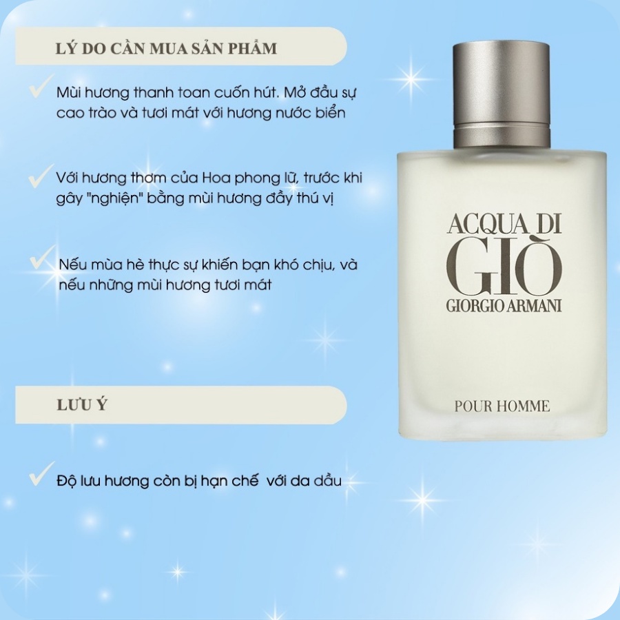Nước Hoa Nam AQuaDi Giò Trắng EDP 100ml Nam tính lịch lãm - Dầu thơm Giò Trắng lưu hương lâu