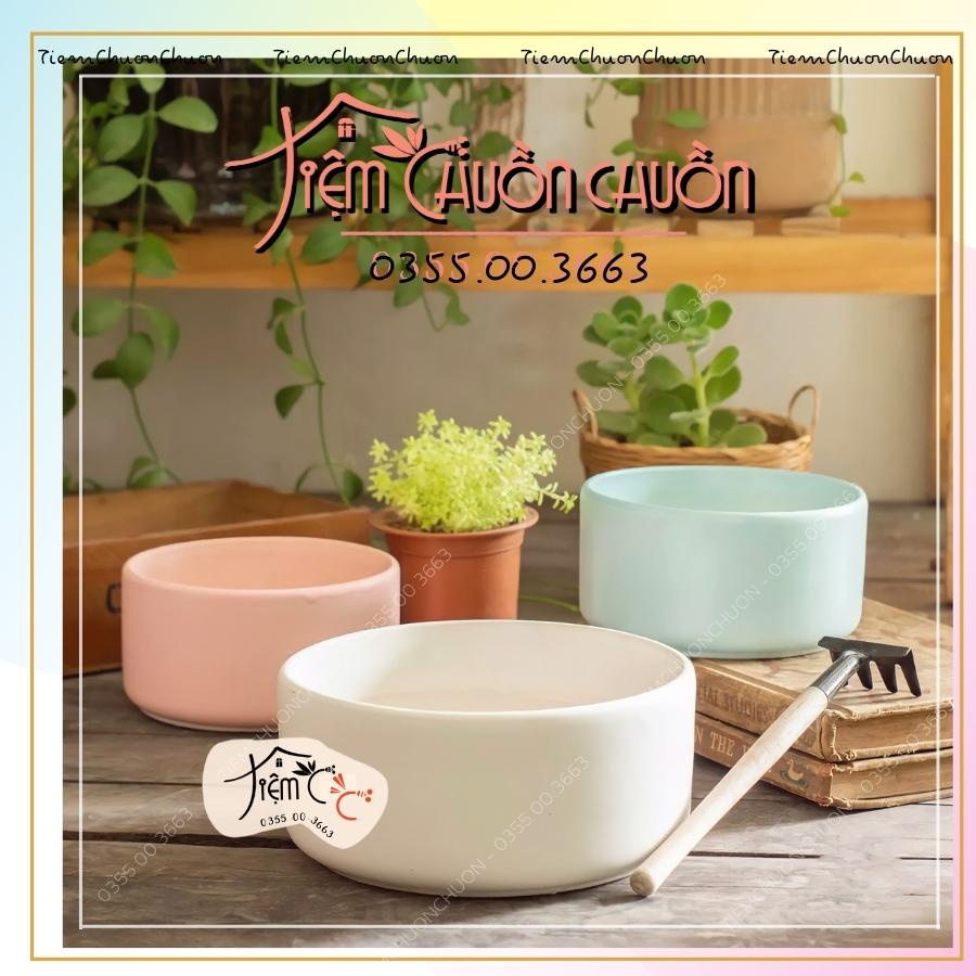 Ang Trụ 6 Màu Men Pastel - Chậu Đất Nung trồng Sen Đá, Xương Rồng - Tiệm Chuồn Chuồn - tiemchuonchuon - Gốm sứ Bát Tràng