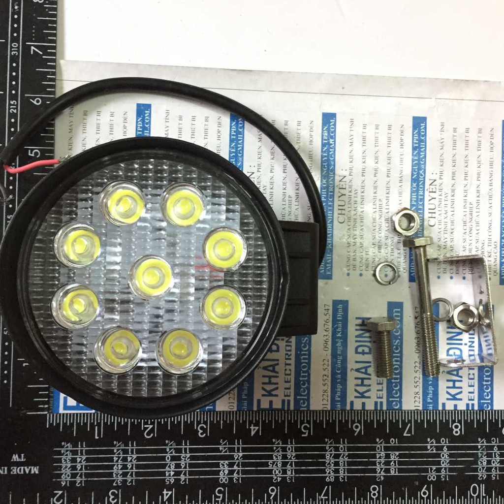 led trợ sáng xe tải 27w, siêu sáng kde2357