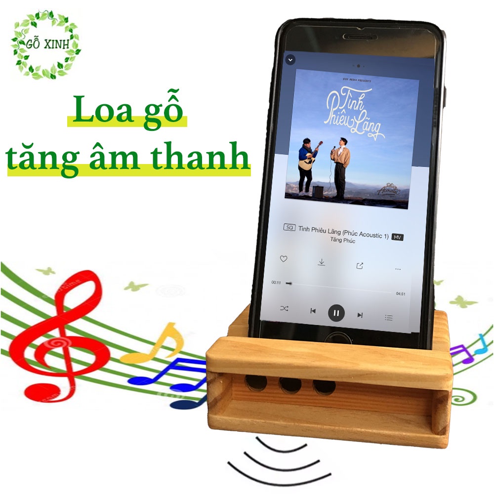 LOA GỖ, Loa khuếch đại điện thoại bằng gỗ tăng âm thanh nghe nhạc, âm lượng điện thoại Shop Gỗ Xinh