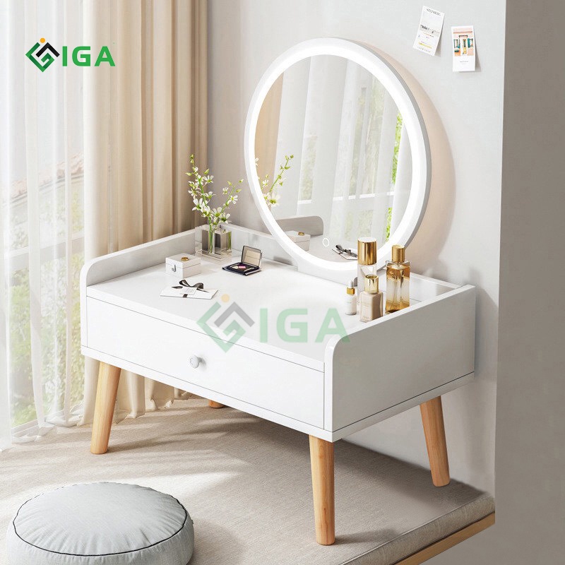 Bàn trang điểm gương led cảm ứng có 2 kích thước chân cho khách lựa chọn - GP202