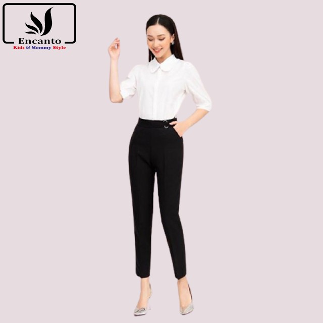 Quần tây nữ dáng baggy ống đứng vải cao cấp chống nhăn phù hợp đi làm đi học Encanto
