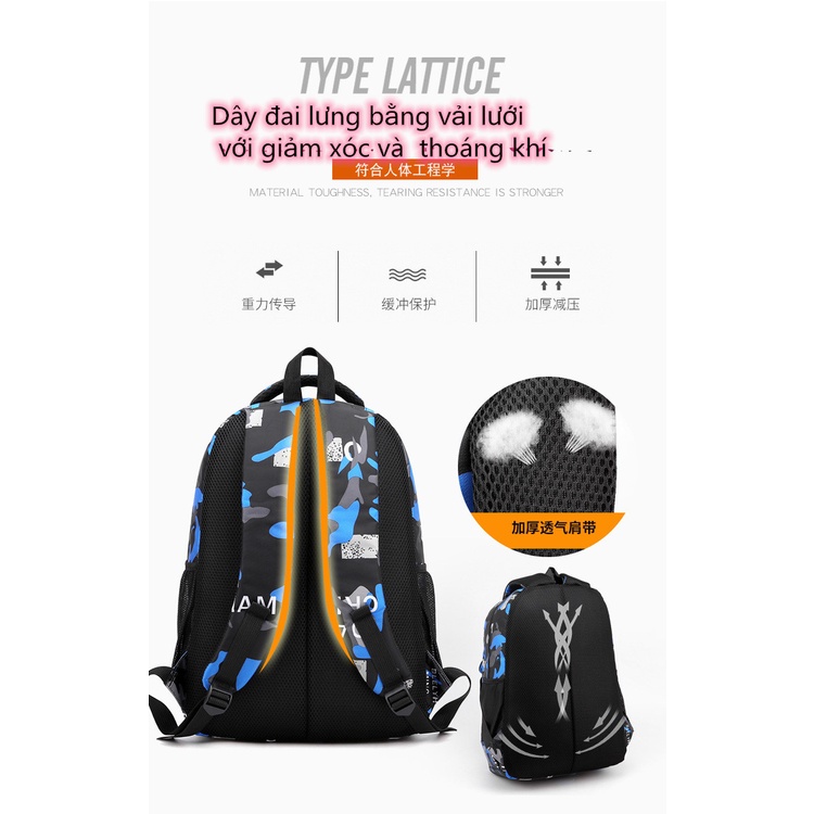 Balo ngụy trang xu hướng thời trang thể thao,chuyên đựng quần áo, laptop, sách vở,thích hợp đi học, du lịch, đi làm