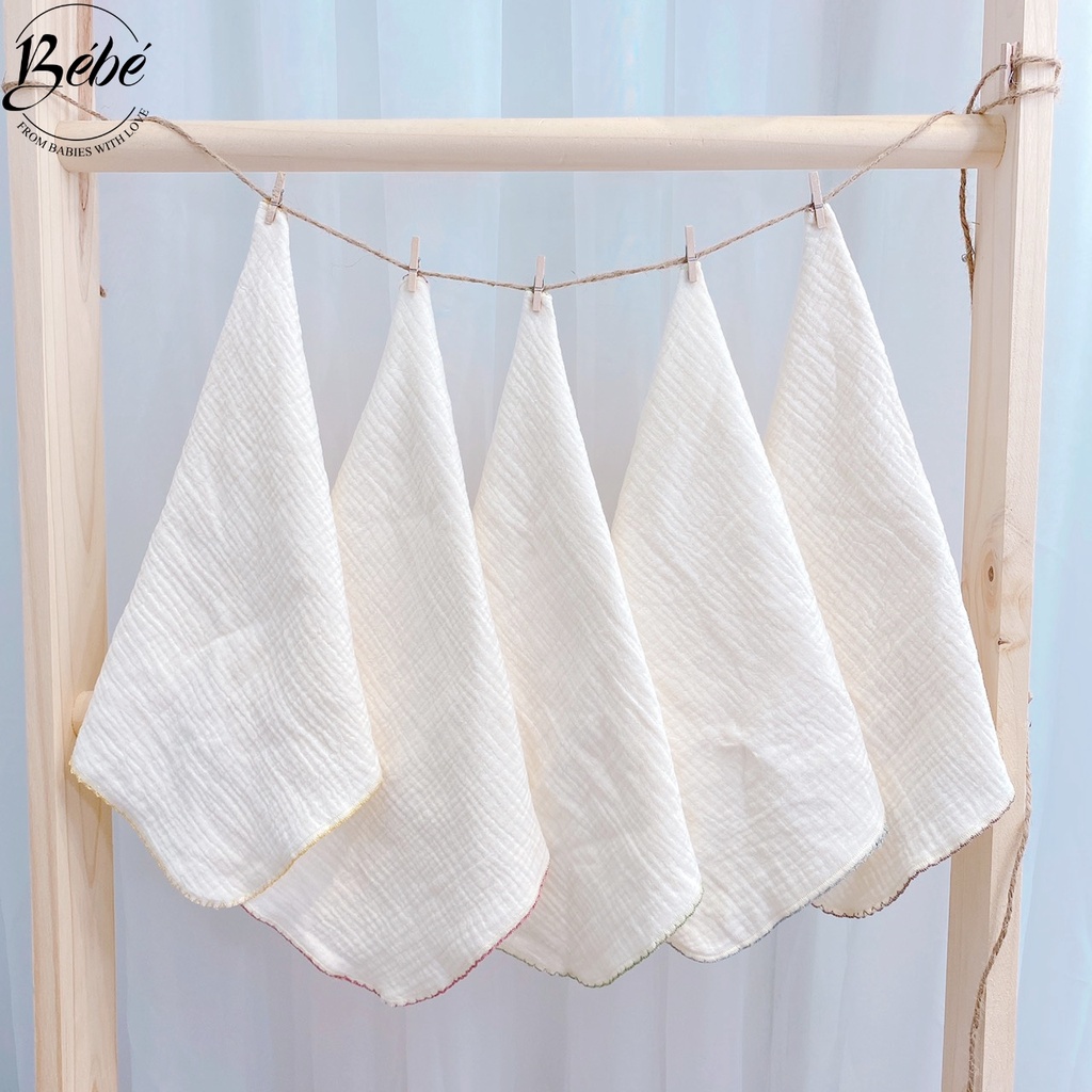 Khăn Sữa Cho Bé/Khăn Sữa Xô BéBé Chất Xô Muslin Thấm Hút Tốt Set 5 Cái Cho Bé