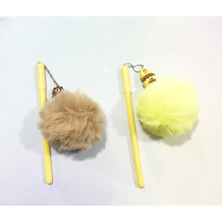 Bút quả bông gấu brown thỏ cony vịt sally BQB11 bút quả bông cute bút quả bông dễ thương
