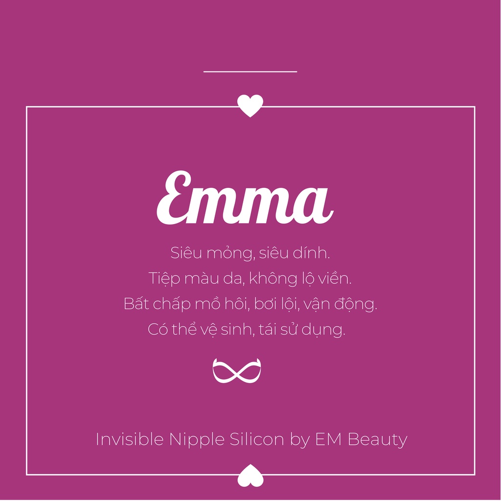 Miếng dán ngực silicon EMMA miếng dán mỏng nhẹ, tàng hình, không rơi, dùng được nhiều lần FREESHIP TẶNG QUÀ 0Đ