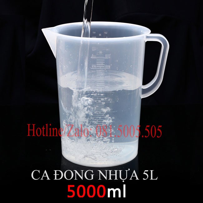 Ca đong ml nhựa định lượng cao cấp Dung tích đong tối đa 5 lít - Ca đong định lượng 5000ml có vạch chia ml chi tiết