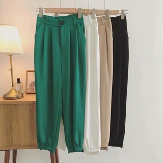 Quần jogger nữ quần ống rộng bo gấu chun lưng len tăm đẹp