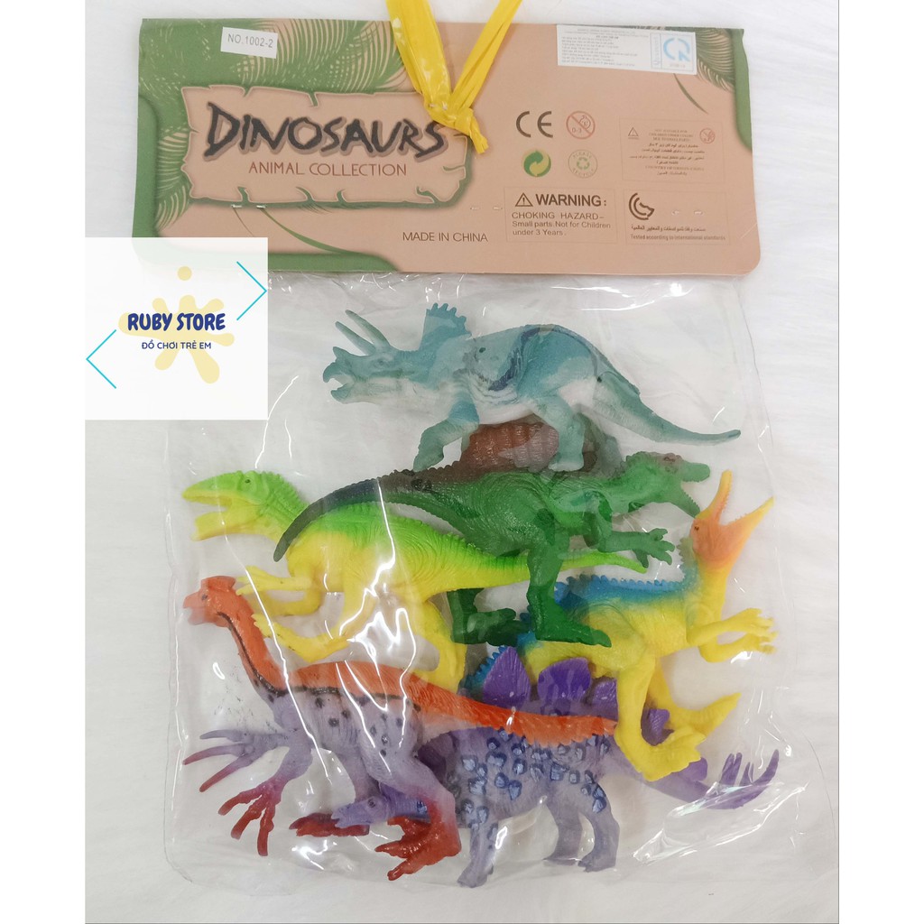 TÚI 6 MÔ HÌNH KHỦNG LONG KIỂU KHÁC NHAU, NHIỀU MÀU