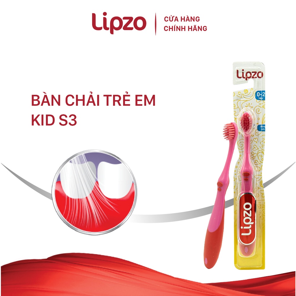 Combo 3 Bàn Chải Đánh Răng Trẻ Em LIPZO Kids 3 Chỉ Tơ Nha Khoa Mềm Mại, Êm Dịu Cho Bé Từ 0-2 Tuổi