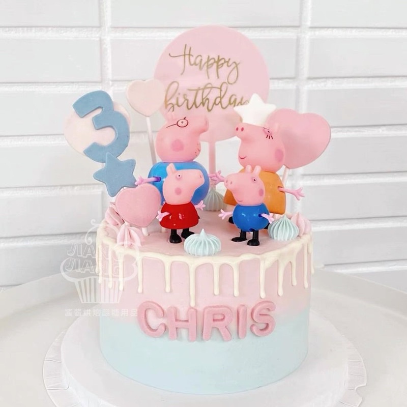 Set 4 heo peppa đầu cứng