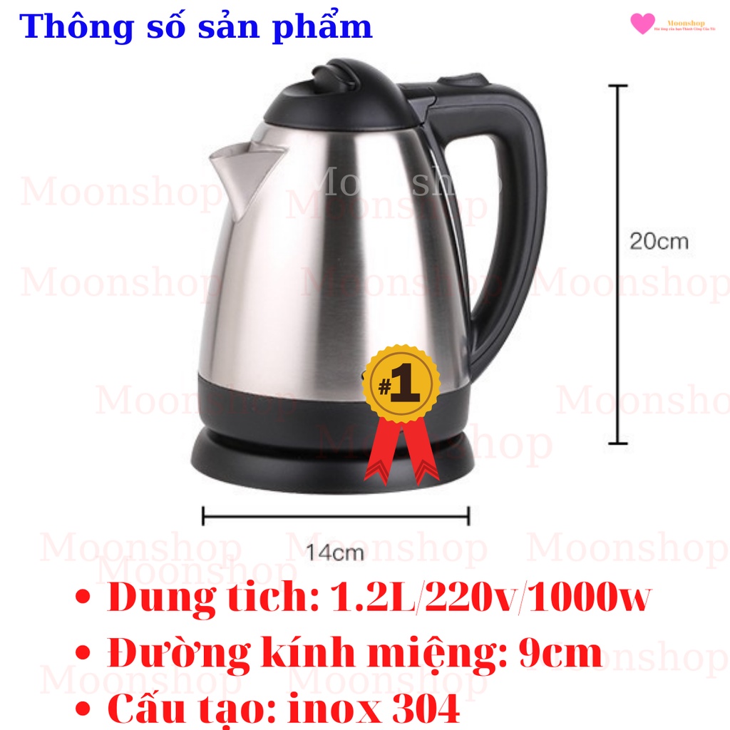 [CHÍNH HÃNG] Ấm Siêu Tốc Chất Lượng, An Toàn, Ấm Đun Nước Thân Inox 304 Hàng Nhập Khẩu Của Gali, 1.2Lít, 0012A