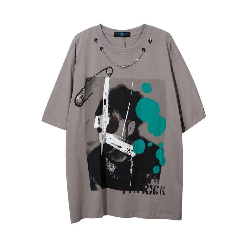 Áo Thun Cotton Ngắn Tay Dáng Rộng Thời Trang Retro Cá Tính Cho Nam Nữ