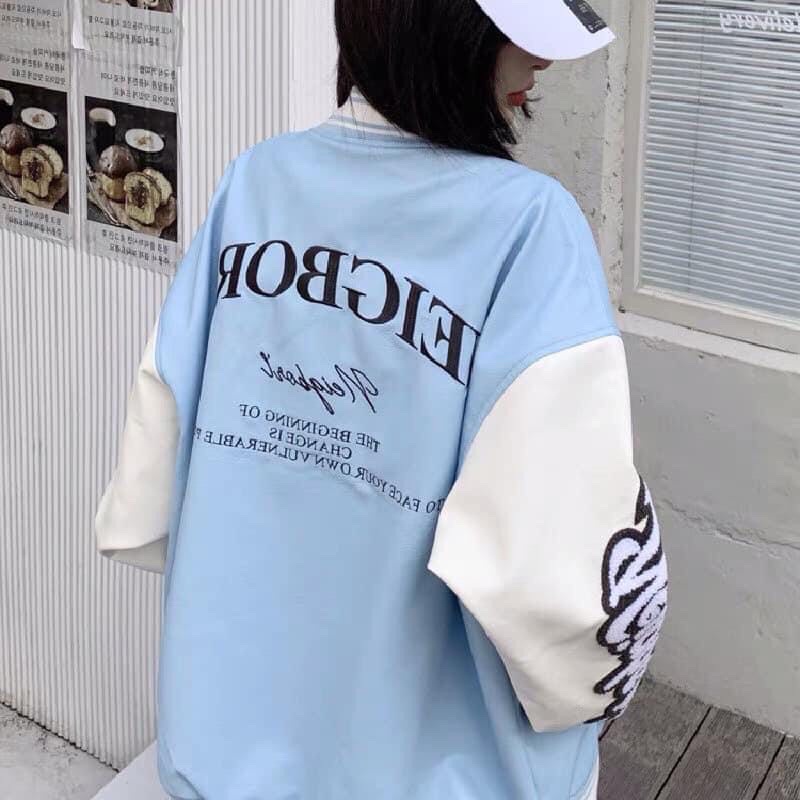 VARSITY JACKET LEATHER - ÁO KHOÁC DA THÊU CHỮ N